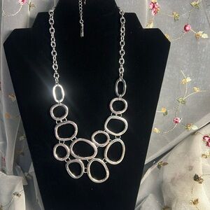 Daisy Fuentes Statement Necklace In Silver Tone